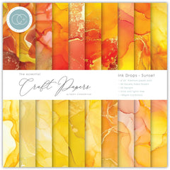 Craft Consortium - Essential Craft Papers Pad - 6"x6" Ink Drops - Sunset