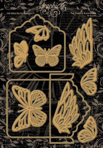 Graphic 45 - Staples Dies - Tag, Pocket & Butterfly