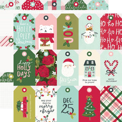 Holly Days - Simple Stories - Double-Sided Cardstock 12"X12" - Tags