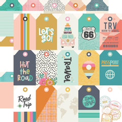 Let's Go! - Simple Stories - Double-Sided Cardstock 12"X12" - Tags