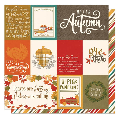 Thankful - PhotoPlay - Double-Sided Cardstock 12"X12" - Thankful & Blessed