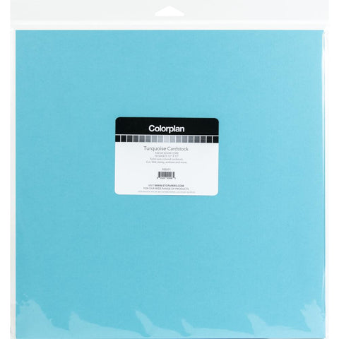 ColorPlan 100lb Cover Solid - Cardstock 12"X12" 10/Pkg - Turquoise