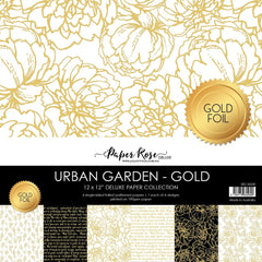 Paper Rose - 12"x12" Paper Collection - Urban Garden - Gold
