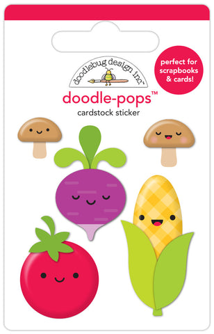 Farmers Market - Doodlebug - Doodle-pops 3D Cardstock Sticker - Veggie Garden
