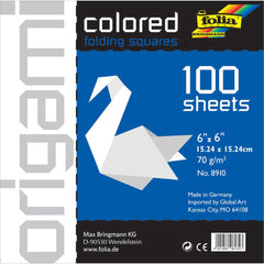 Solid Origami Paper - Folia - 6"X6" 100/Pkg - White