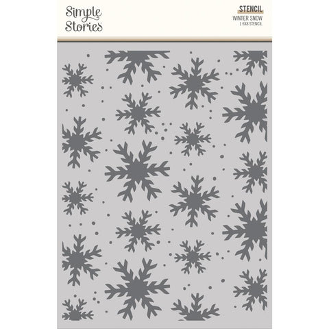 Simple Vintage Winter Woods - Simple Stories - Stencil 6"X8" - Winter Snow