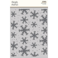 Simple Vintage Winter Woods - Simple Stories - Stencil 6"X8" - Winter Snow