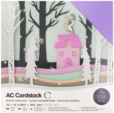 American Crafts - Cardstock Pack 12"X12" 60/Pkg - Winter (9839)