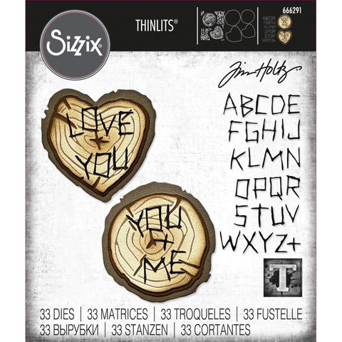 Sizzix/Tim Holtz  - Thinlits Dies 33/Pkg - Wood Slice (5052)