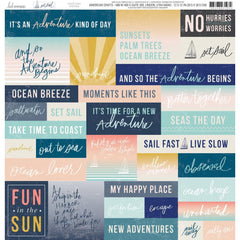 Set Sail - Heidi Swapp - Double-Sided Cardstock 12"X12" - Words