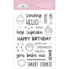 Made With Love - Doodlebug - Clear Doodle Stamps - You Bake Me Happy