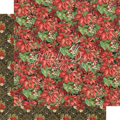 Warm Wishes - Graphic45 - 12"x12" Double-sided Patterned Paper - Yuletide Floral