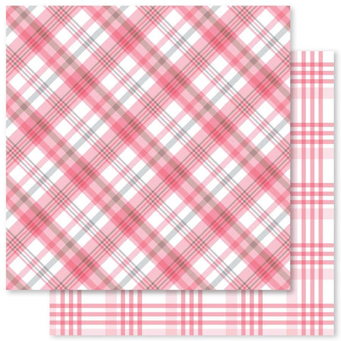 Sweet Plaids - Paper Rose - 12"x12" Patterned Paper - A