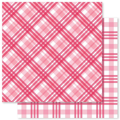 Sweet Plaids - Paper Rose - 12"x12" Patterned Paper - B