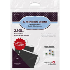 Scrapbook Adhesives - 3D Foam - Micro Squares 2508/Pkg - Black