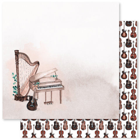 Blissful Afternoon Sounds - Paper Rose - Double-sided Patterned Paper 12"x12" - Paper B