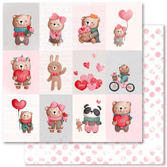 Sending Hugs  - Paper Rose - 12"x12" Patterned Paper - Paper C