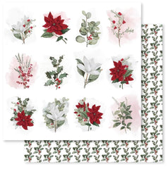 Poinsettia Garden - Paper Rose - 12"x12" Double-sided Patterned Paper - Paper C