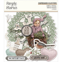 Simple Vintage Winter Woods - Simple Stories - Chipboard Clusters