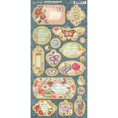 Flower Market - Graphic45 - Chipboard Die-Cuts 6"X12" Sheet