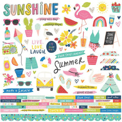 Sunkissed - Simple Stories - Cardstock Stickers 12"X12" - Combo