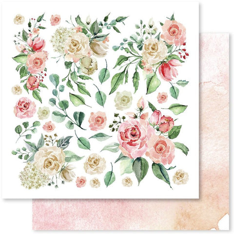 Country Rose - Paper Rose - 12"X12" Patterned Paper - Paper D
