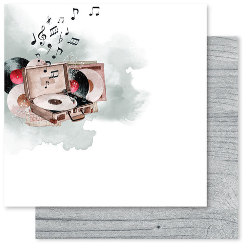 Blissful Afternoon Sounds - Paper Rose - Double-sided Patterned Paper 12"x12" - Paper D