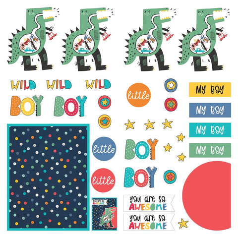 Little Boys Have Big Adventures - PhotoPlay - Cardstock Die-Cut Sheet 12"