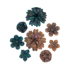 Finnabair - Prima - Mechanicals Metal Embellishments - Desert Flowers, 8/Pkg