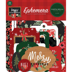 Happy Christmas - Carta Bella - Cardstock Ephemera 33/Pkg - Icons