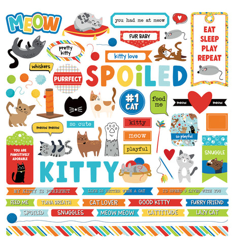 Meow - PhotoPlay - 12"x12 Cardstock Sticker Sheet - Elements