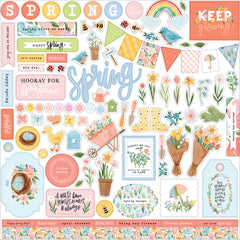 My Favorite Spring - Echo Park - 12"x12" Cardstock Sticker Sheet - Elements