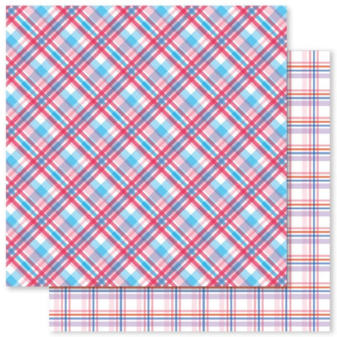 Sweet Plaids - Paper Rose - 12"x12" Patterned Paper - E