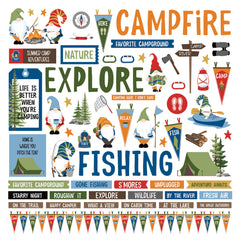 Tulla & Norbert's Camping with My Gnomies - PhotoPlay - 12"x12" Cardstock Sticker Sheet - Elements
