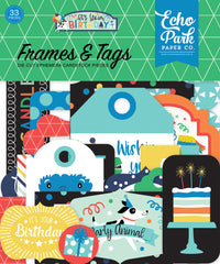 It's Your Birthday (Boy) - Echo Park Cardstock Ephemera 33/Pkg - Frames & Tags