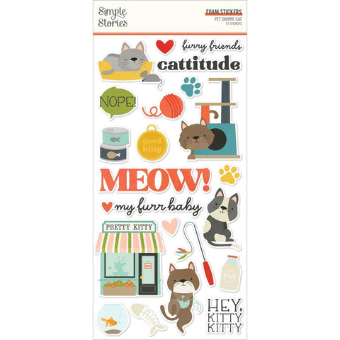 Pet Shoppe (CAT) - Simple Stories - Foam Stickers 47/Pkg