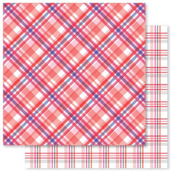 Sweet Plaids - Paper Rose - 12"x12" Patterned Paper - F