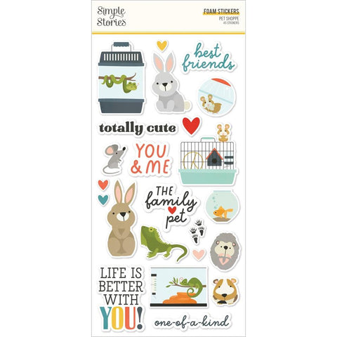 Pet Shoppe - Simple Stories - Foam Stickers 45/Pkg