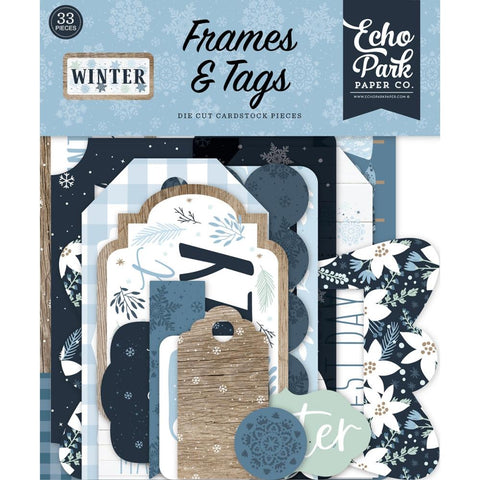 Winter - Echo Park - Cardstock Ephemera 33/Pkg - Frames & Tags