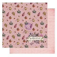 Hello Pink Autumn - Prima Marketing - Double-Sided Cardstock 12"X12" - Grateful Hearts, W/Foil Details