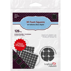 Scrapbook Adhesive - 3D Foam Squares Black - Regular