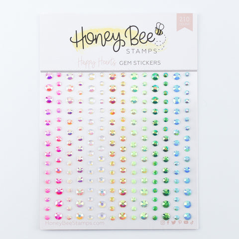 Honey Bee Stamps - Gem Stickers - Happy Hearts (7465)