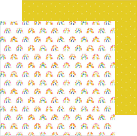 Pebbles - Live Life Happy - Double-Sided Cardstock 12"X12" - Happy Rainbows