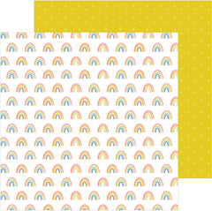 Pebbles - Live Life Happy - Double-Sided Cardstock 12"X12" - Happy Rainbows
