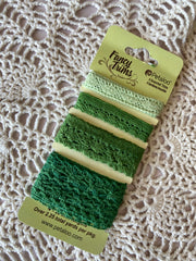 Petaloo - Fancy Trims - Crochet Lace 20" x 4/pkg  - Green (6396)