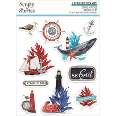 Simple Vintage Vintage Seas - Simple Stories - Layered Stickers 10/Pkg