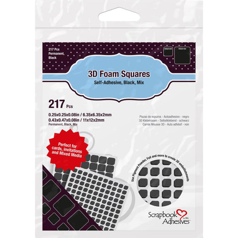 Scrapbook Adhesive - 3D Foam Squares Black - Variety