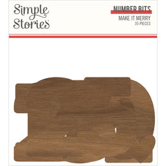 Make It Merry - Simple Stories - Bits & Pieces Die-Cuts 35/Pkg - Number Bits