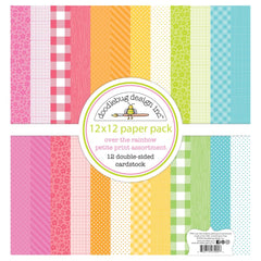 Over the Rainbow - Doodlebug - Double-Sided Cardstock 12"X12" 12/Pkg - Petite Prints