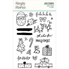 Holly Days - Simple Stories - Photopolymer Clear Stamps